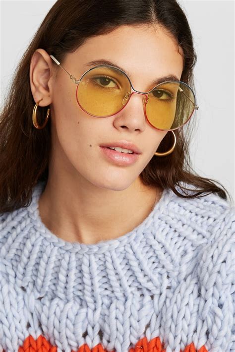 gucci oversized round-frame gold-tone sunglasses|oversized Gucci sunglasses for women.